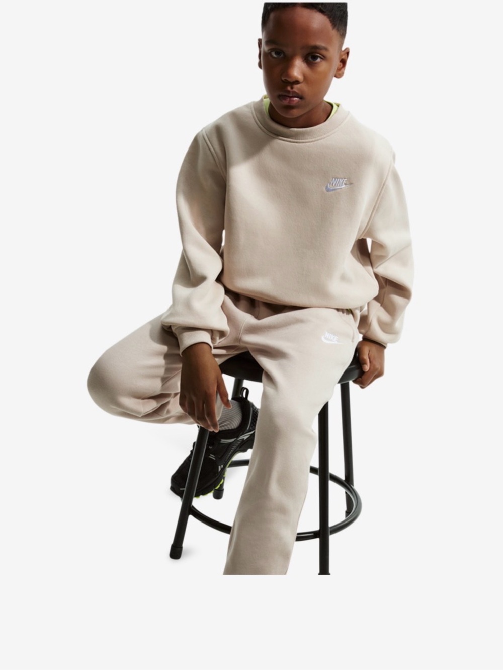 Nike Kids Cream Joggers with White Logo